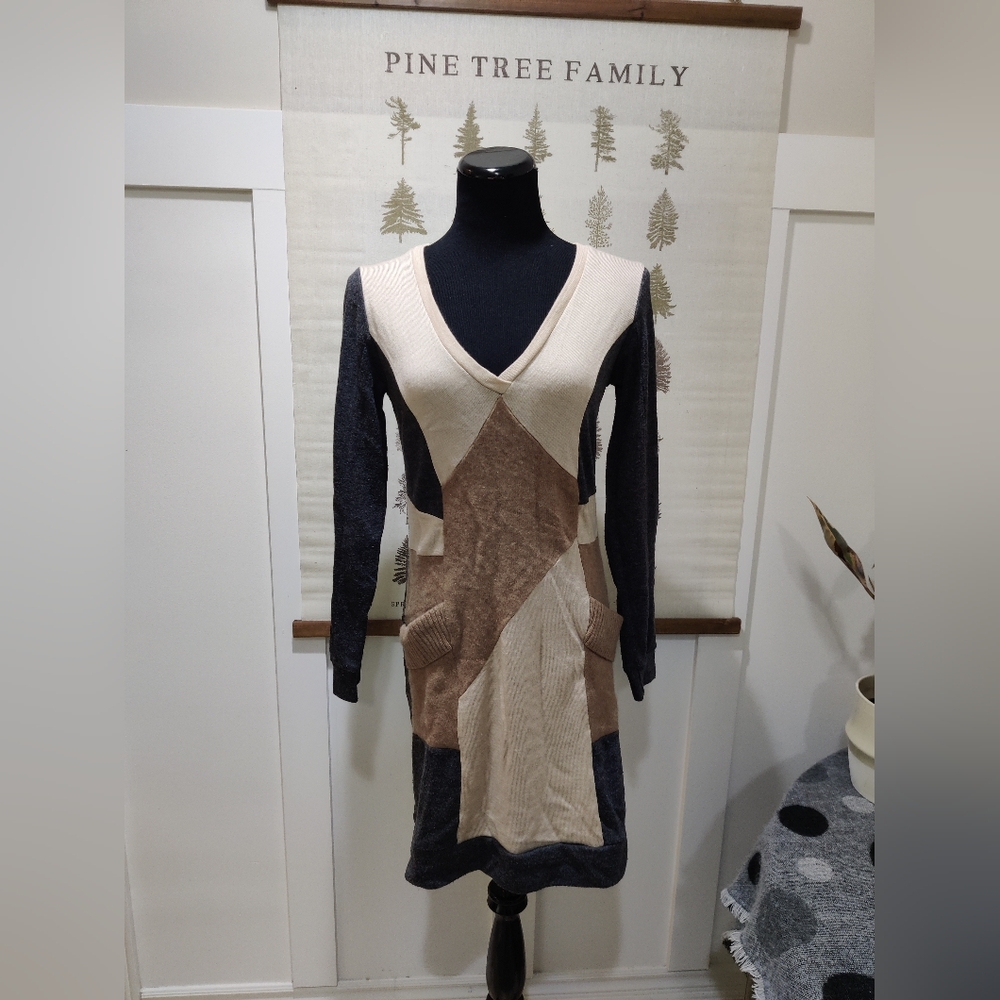 Creekside Beloved Wool Blend Colorblock Sweater Dress | Size S | Made in Canada